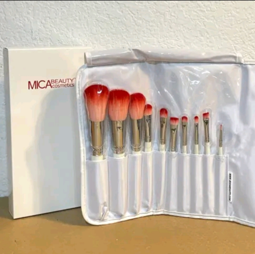 Mica Beauty Cosmetics Deluxe 10 Brush Set New High Quality Makeup Application